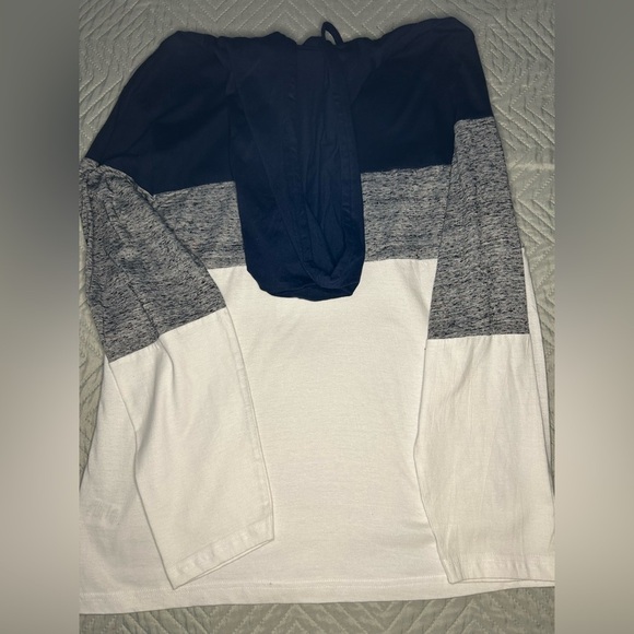 Paperdenim&cloth Men’s Colorblock Hoodie NWT Navy Gray White Size M - Picture 6 of 11